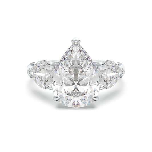 Classic Pear-Shaped Three-Stone Engagement Ring